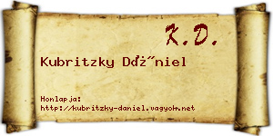 Kubritzky Dániel névjegykártya